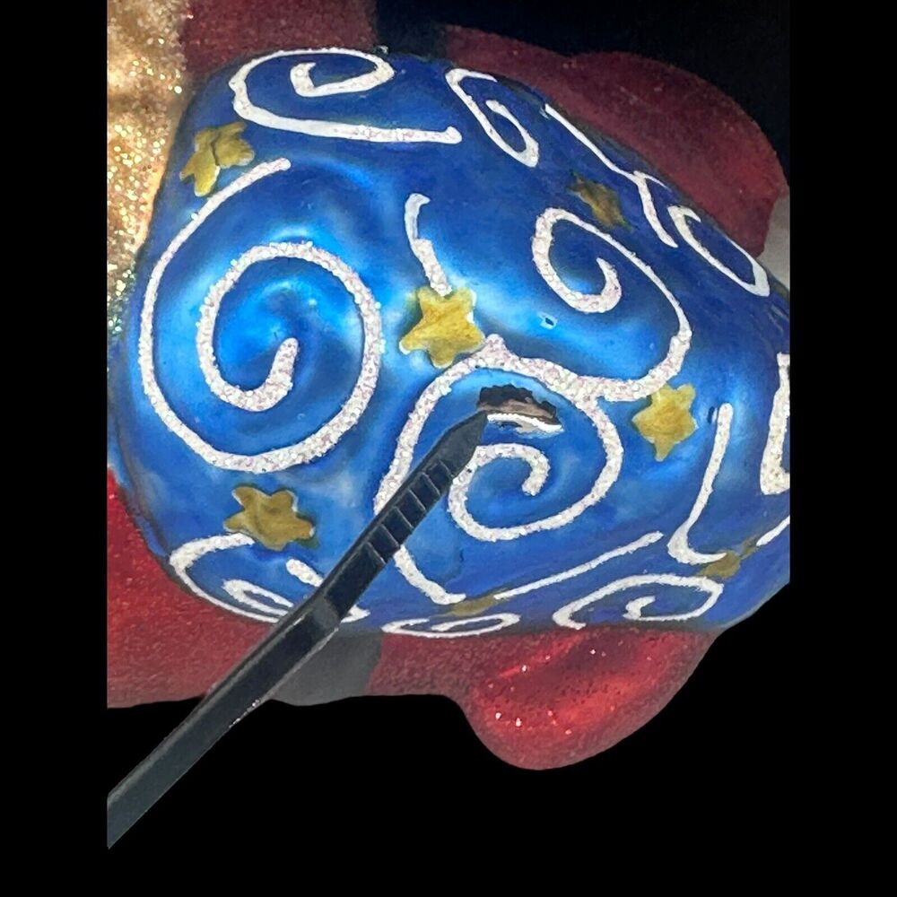 Blown Glass Santa Claus Starry Night Sack Presents Christmas Ornament 5" T - Picture 8 of 9